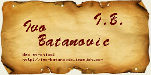 Ivo Batanović vizit kartica